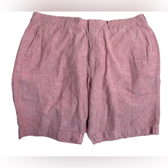 J Crew Shorts Mens 34W Pink Gramercy Chinos Linen Blend 9" Inseam Preppy Casual - Picture 1 of 3